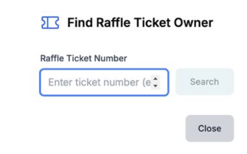 Find raffle ticket owner
